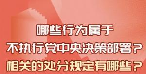 【學(xué)習(xí)在線】哪些行為屬于不執(zhí)行黨中央決策部署？相關(guān)處分規(guī)定是什么？